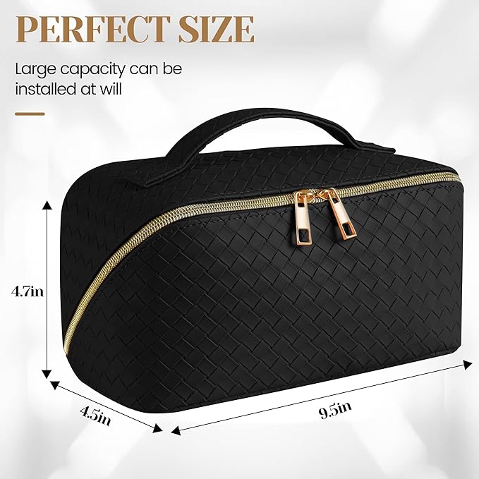 Travel Makeup Bag - Large Capacity PU Leather
