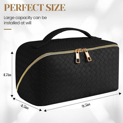 Travel Makeup Bag - Large Capacity PU Leather
