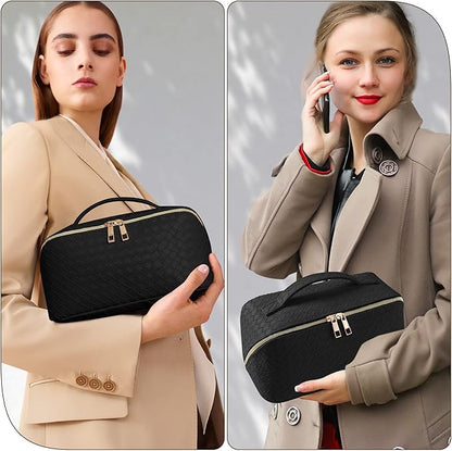 Travel Makeup Bag - Large Capacity PU Leather