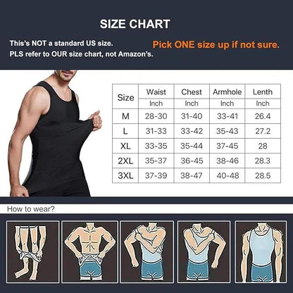 Men’s Slimming Body Shaper Vest, Compression Shirts
