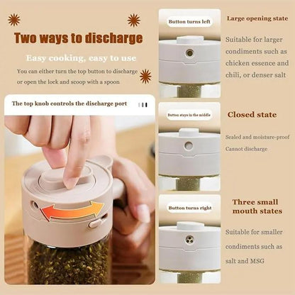 Multifunctional Glass Spice Jar with Spoon