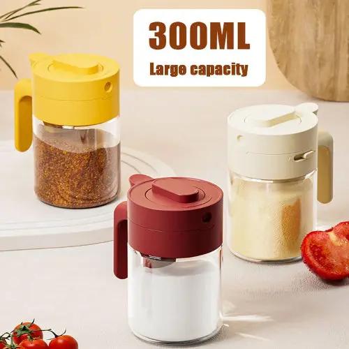 Multifunctional Glass Spice Jar with Spoon